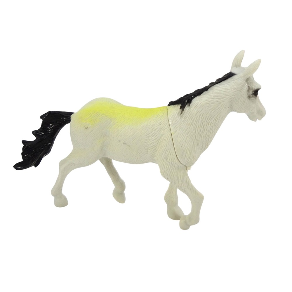 Greenbriar International Plastic‎ Toy Horse Animal Figure White Black Mane Tail